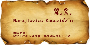Manojlovics Kasszián névjegykártya